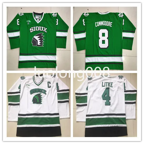 

Customize University of North Dakota Fighting Sioux Dane Litke Hockey Jersey Embroidery Stitched any number and name Jerseys