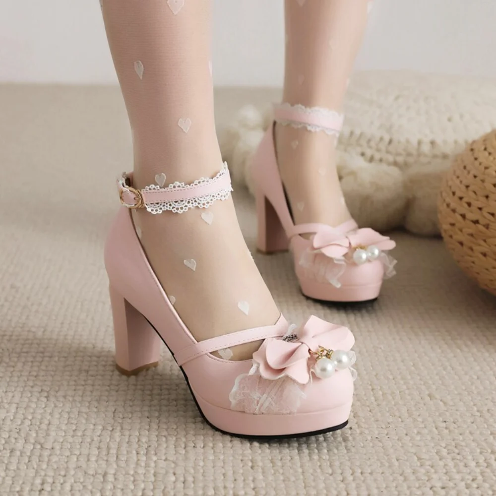 2023 Autumn New Ladies Heels Platform Cute Bow Lace Princess Mary Jane Lolita Shoes Party Buckle Girls Sweet Women Pumps
2023 Autumn New Ladies Heels Platform Cute Bow Lace Princess Mary Jane Lolita Shoes Party Buckle Girls Sweet Women Pumps