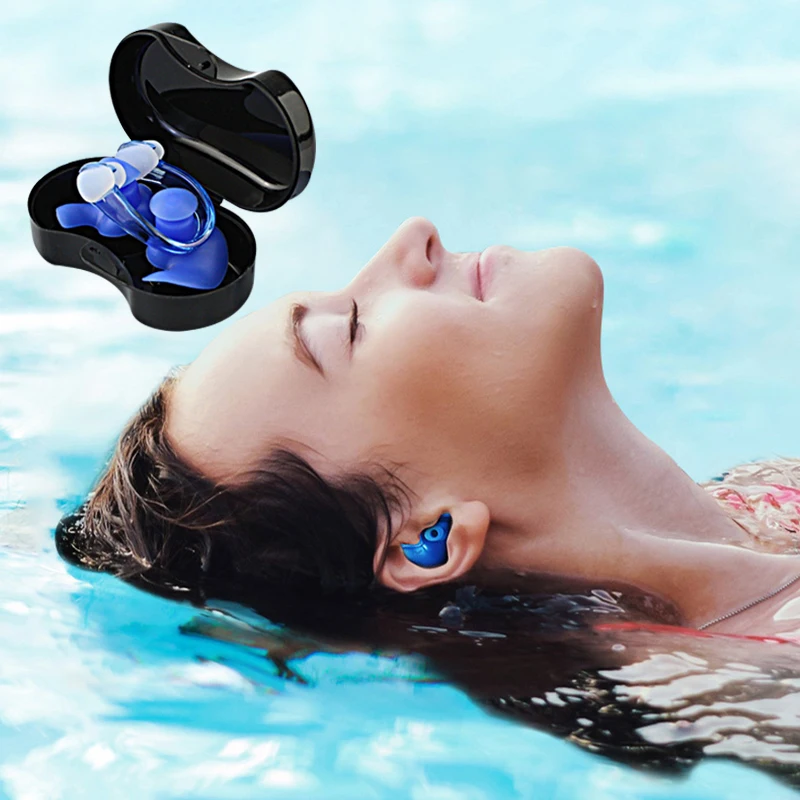 Summer Swimming Earplugs/Nose Clip Set Silicone Waterproof Sleep Anti-noise Ear Plugs Diving Outdoor Water Sports Accessories
Summer Swimming Earplugs/Nose Clip Set Silicone Waterproof Sleep Anti-noise Ear Plugs Diving Outdoor Water Sports Accessories
