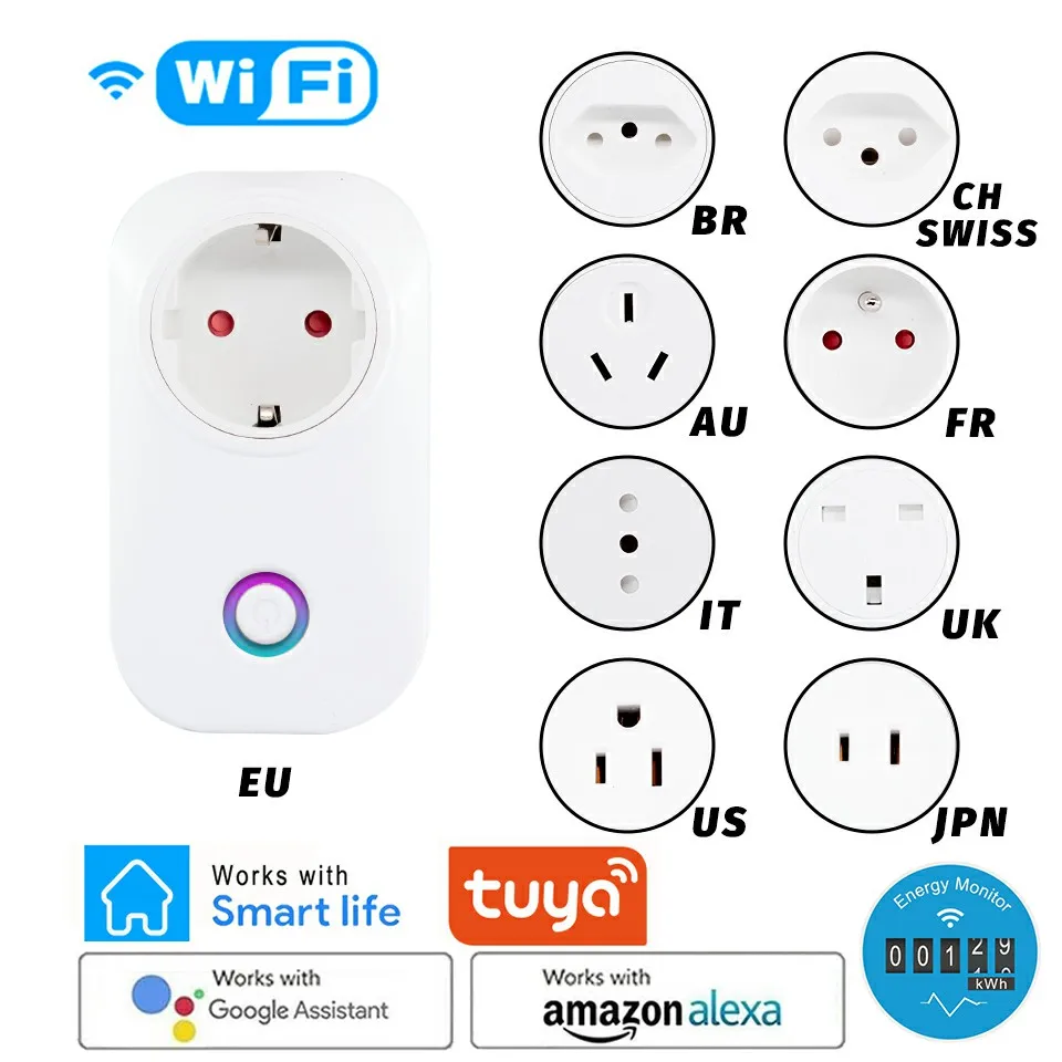 10A APP Control Alexa Google Home Energy Monitor kWh Meter Smart Socket Smart Plug Tuya WIFI EU UK AU BR FR JP US Ita Chi Plug
10A APP Control Alexa Google Home Energy Monitor kWh Meter Smart Socket Smart Plug Tuya WIFI EU UK AU BR FR JP US Ita Chi Plug