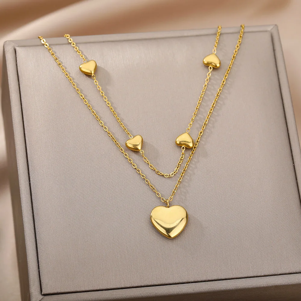 Beautiful Love Shaped Pendant Necklace Temperament Double-layer Fashion Neck Chain Simple Design Collar Chain
Beautiful Love Shaped Pendant Necklace Temperament Double-layer Fashion Neck Chain Simple Design Collar Chain