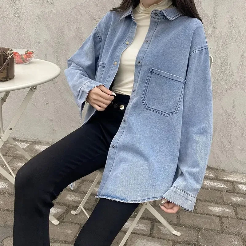 Women Fat MM Casual Denim Top 2022 Pring Autumn New Retro Niche Denim Shirt Female Loose Design Sense Of All-match Shirt Jacket
Women Fat MM Casual Denim Top 2022 Pring Autumn New Retro Niche Denim Shirt Female Loose Design Sense Of All-match Shirt Jacket