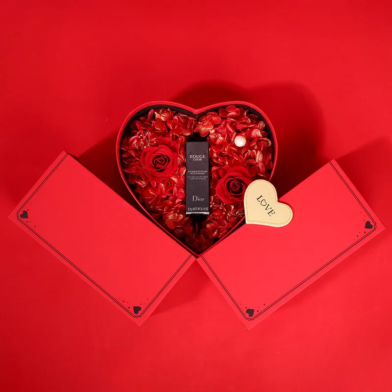 Valentine's Day Boxes for Gifts Red Preserved Fresh Flower Gift Box Heart Gift Immortal Rose Jewelry Lipstick Watch Packaging
Valentine's Day Boxes for Gifts Red Preserved Fresh Flower Gift Box Heart Gift Immortal Rose Jewelry Lipstick Watch Packaging