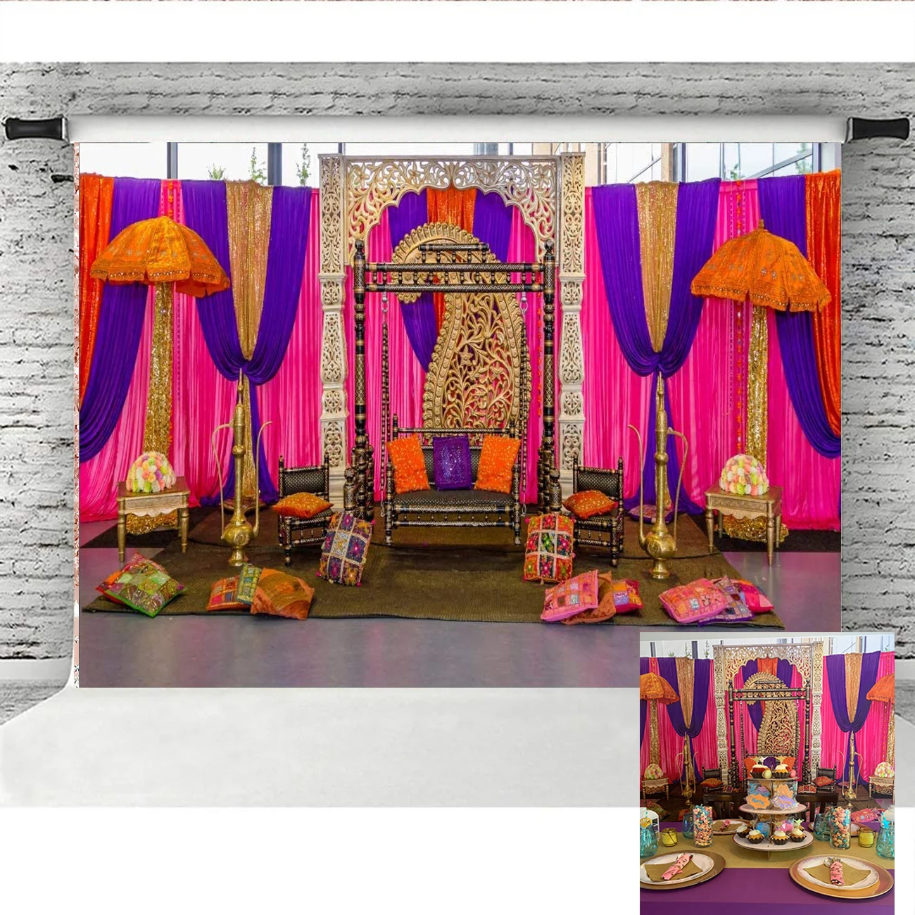 8x6ft Wedding Backdrop Bohemian India Style Wedding Ceremony Moroccan Photo Backdrop Bridal Baby Shower Decor Banner Wall Photo
8x6ft Wedding Backdrop Bohemian India Style Wedding Ceremony Moroccan Photo Backdrop Bridal Baby Shower Decor Banner Wall Photo