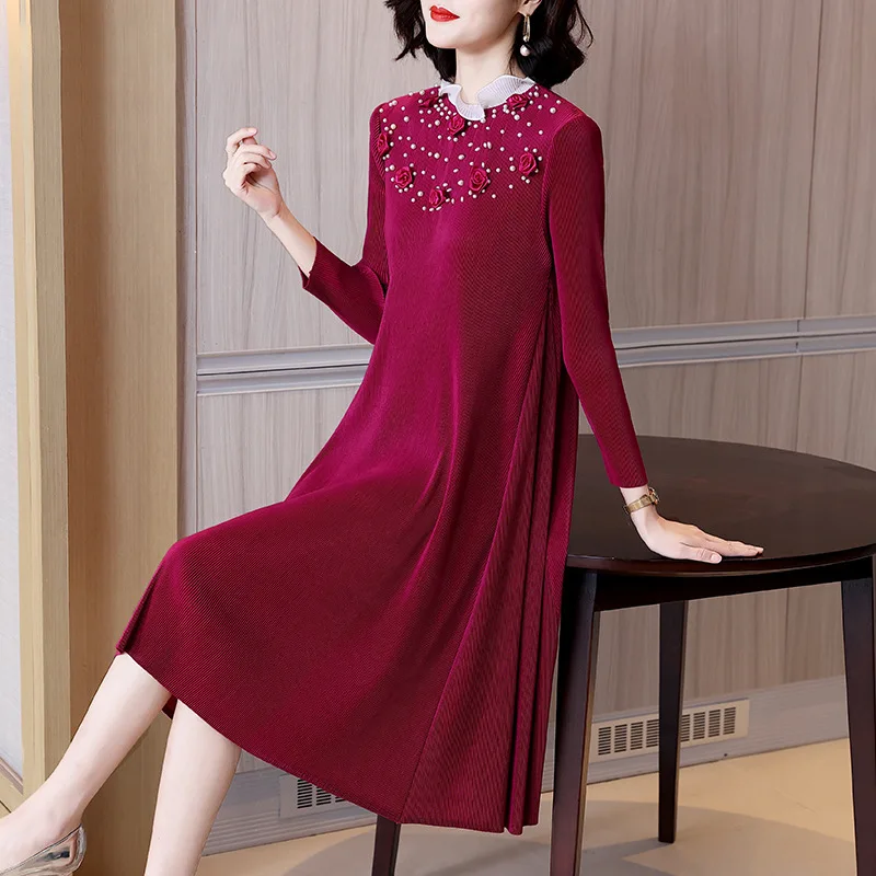 Middle Aged Mother's Red Dress Spring Dress 2022 New Style High-end Wrinkle Temperament Age Reducing Long Dress
Middle Aged Mother's Red Dress Spring Dress 2022 New Style High-end Wrinkle Temperament Age Reducing Long Dress