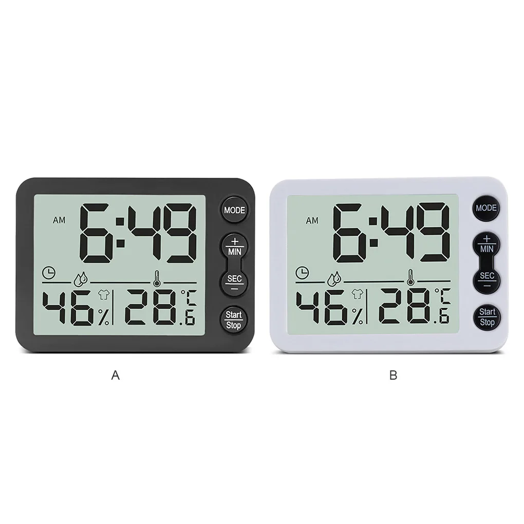 Desktop Digital Display Clock Dual Sensor Electronic Alarm Button Operation LCD Countdown Timer Home Supplies Type 2
Desktop Digital Display Clock Dual Sensor Electronic Alarm Button Operation LCD Countdown Timer Home Supplies Type 2