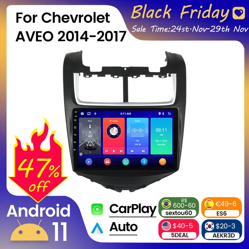 Автомагнитола для Chevrolet Aveo 2014-2017, Android, GPS-навигация, автомобильное радио, мультимедийный плеер для Carplay + Автомобильное головное устройство 8G ...
Автомагнитола для Chevrolet Aveo 2014-2017, Android, GPS-навигация, автомобильное радио, мультимедийный плеер для Carplay + Автомобильное головное устройство 8G ...