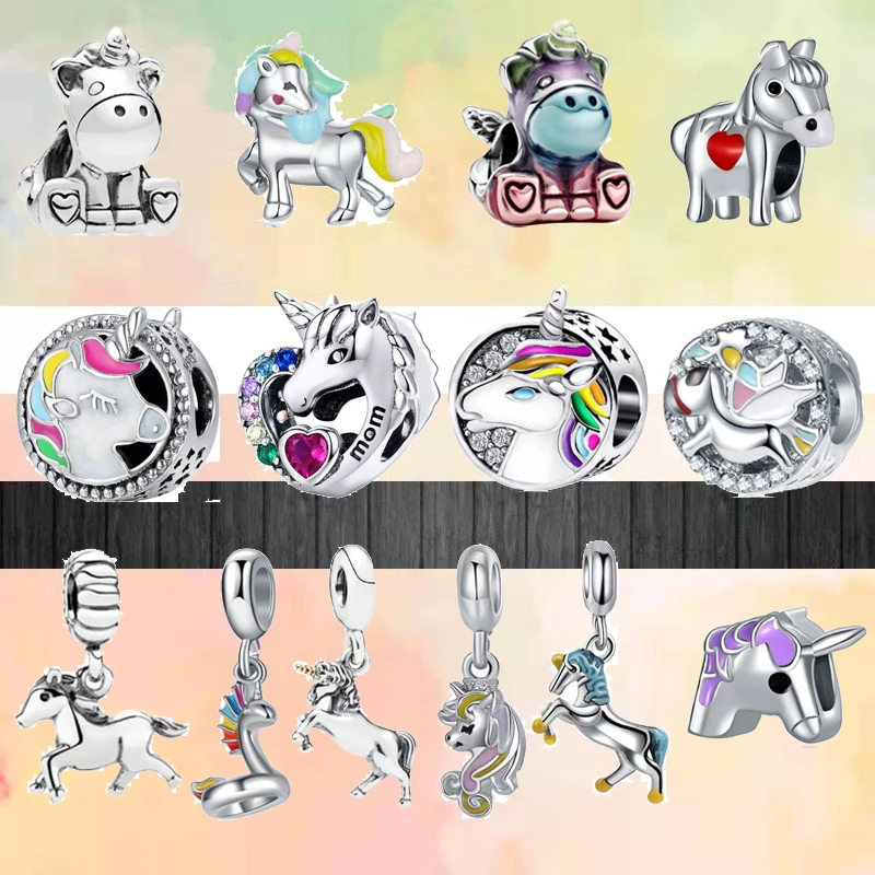 2021 New Colorful Unicorn Shape Round Beads Pendant Beads Fit Original Pandora Charms Silver Color Bracelets Women Girl Jewelry
2021 New Colorful Unicorn Shape Round Beads Pendant Beads Fit Original Pandora Charms Silver Color Bracelets Women Girl Jewelry