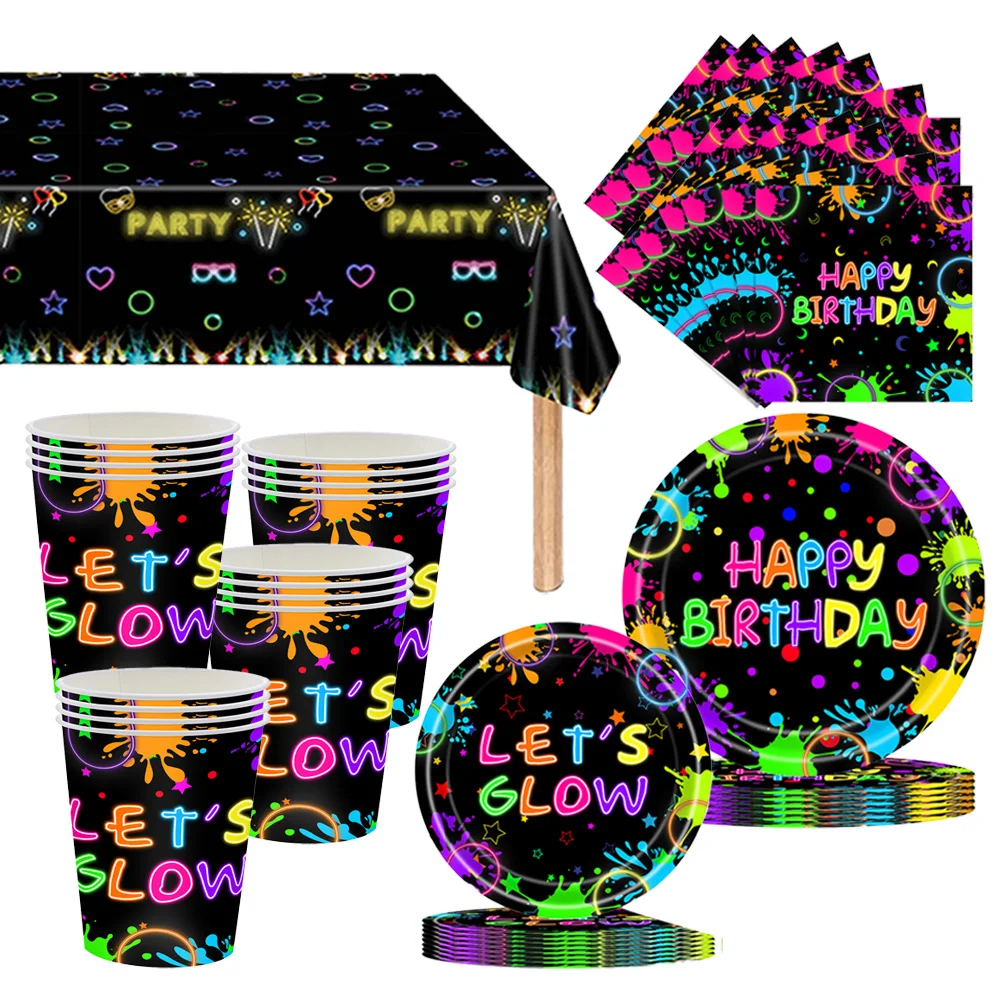 Glow in the Dark Neon Party Plates Birthday Party Supplies Decorations Disposable Paper Plates Dessert Napkins Graffiti Tablewar
Glow in the Dark Neon Party Plates Birthday Party Supplies Decorations Disposable Paper Plates Dessert Napkins Graffiti Tablewar