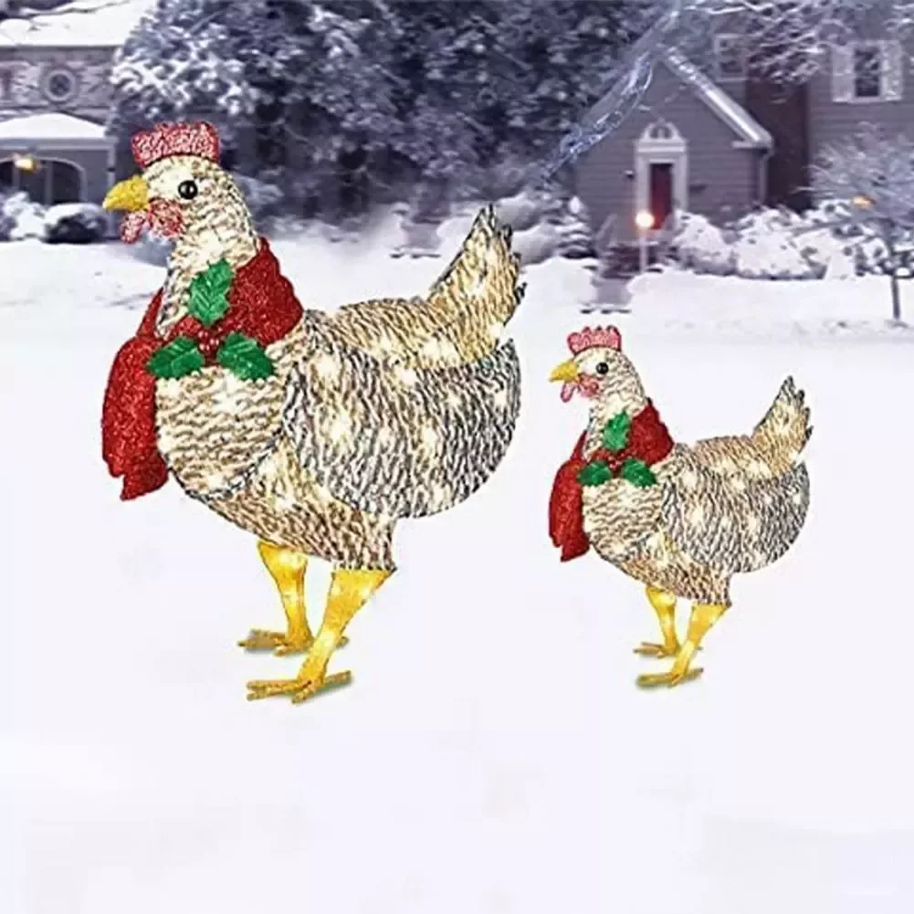 Light-up Chicken Christmas Courtyard Decoration Acrylic Metal Chicken With Scarf Personalized Outdoor Garden Lawn Art Ornaments
Light-up Chicken Christmas Courtyard Decoration Acrylic Metal Chicken With Scarf Personalized Outdoor Garden Lawn Art Ornaments