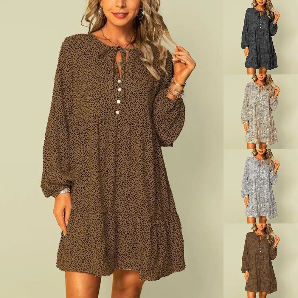 Dress Women's Autumn and Winter Elegant Temperament Printed Dress Casual Long Sleeve Loose Dress 2022 New Fashion
Dress Women's Autumn and Winter Elegant Temperament Printed Dress Casual Long Sleeve Loose Dress 2022 New Fashion