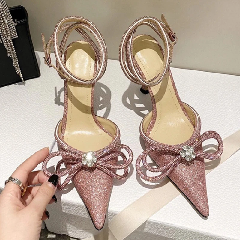 2021 Summer Bowknot Rhinestone High Heels Shallow Mouth Sequins Stiletto Pointed Strap Sandals Women
2021 Summer Bowknot Rhinestone High Heels Shallow Mouth Sequins Stiletto Pointed Strap Sandals Women