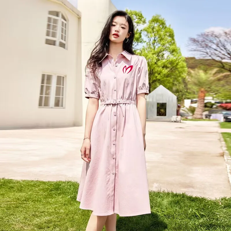 Fashion Temperament Slimming Polo Neck Short-sleeved Dress 2023 Summer Golf New Women's Midi Skirt
Fashion Temperament Slimming Polo Neck Short-sleeved Dress 2023 Summer Golf New Women's Midi Skirt