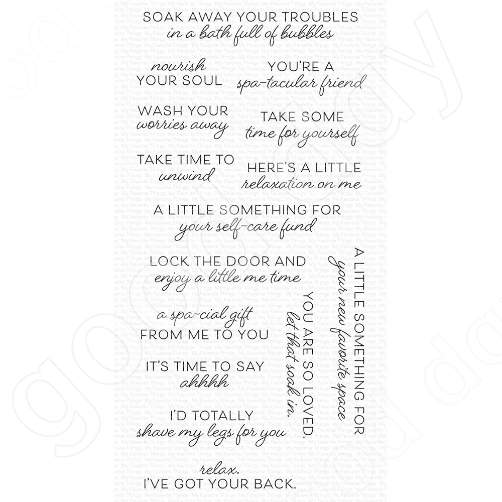 2023 New Arrival Time to Unwind Clear Stamps Scrapbook Diary Decoration Embossing Template Diy Greeting Card Handmade Hot Sale
2023 New Arrival Time to Unwind Clear Stamps Scrapbook Diary Decoration Embossing Template Diy Greeting Card Handmade Hot Sale