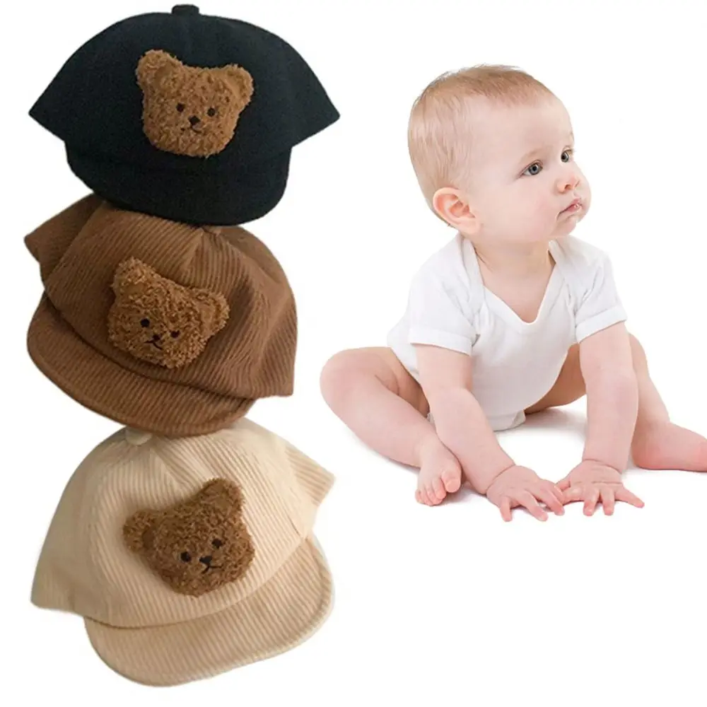 

От 1 до 3 лет теплый осенне-зимний пуловер для новорожденных, шапки, детские шапки, вязаная Шапочка, шапочка с медведем, Детские шапочки