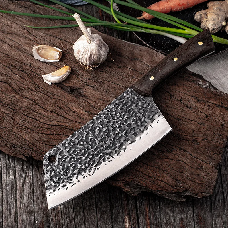 Forged kitchen knife Longquan hammer pattern old Chinese household kitchen Knife stainless steel sliced meat knife
Forged kitchen knife Longquan hammer pattern old Chinese household kitchen Knife stainless steel sliced meat knife