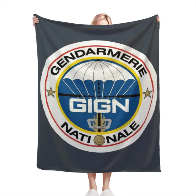 

National Gendarmerie Intervention Group GIGN France Throw Blankets Soft Velvet Blanket Travel Bedding Home Decor Fleece Blanket