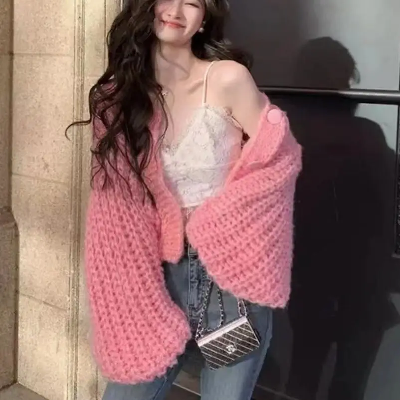 Hsa New 2023 Women Winter Sweater Cardigans Lantern Sleeve Oversized Knitted Jackets Pink Green Knitted Coat Y2k Koreanc Clothes
Hsa New 2023 Women Winter Sweater Cardigans Lantern Sleeve Oversized Knitted Jackets Pink Green Knitted Coat Y2k Koreanc Clothes