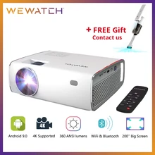 WEWATCH S1 Smart OS Projector Native1080P 4K Supported 360 ANSI Lumens Home Theater Android LED Projector Full HD WIFI Beamer