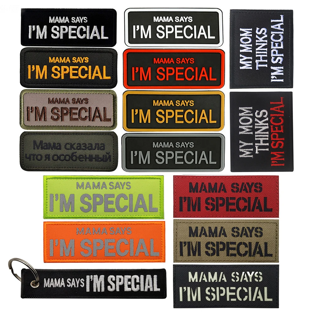 Embroidered Patch MAMA SAYS I'M SPECIAL Funny BIKER 3D PVC Rubber Armbands Reflective Luminous Hook Loop Backpack Patches
Embroidered Patch MAMA SAYS I'M SPECIAL Funny BIKER 3D PVC Rubber Armbands Reflective Luminous Hook Loop Backpack Patches