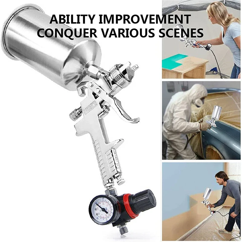 400ML/750ML Spray Gun Professional Pneumatic Airbrush Sprayer Alloy Painting Atomizer Tool with Hopper for Painting Cars
400ML/750ML Spray Gun Professional Pneumatic Airbrush Sprayer Alloy Painting Atomizer Tool with Hopper for Painting Cars