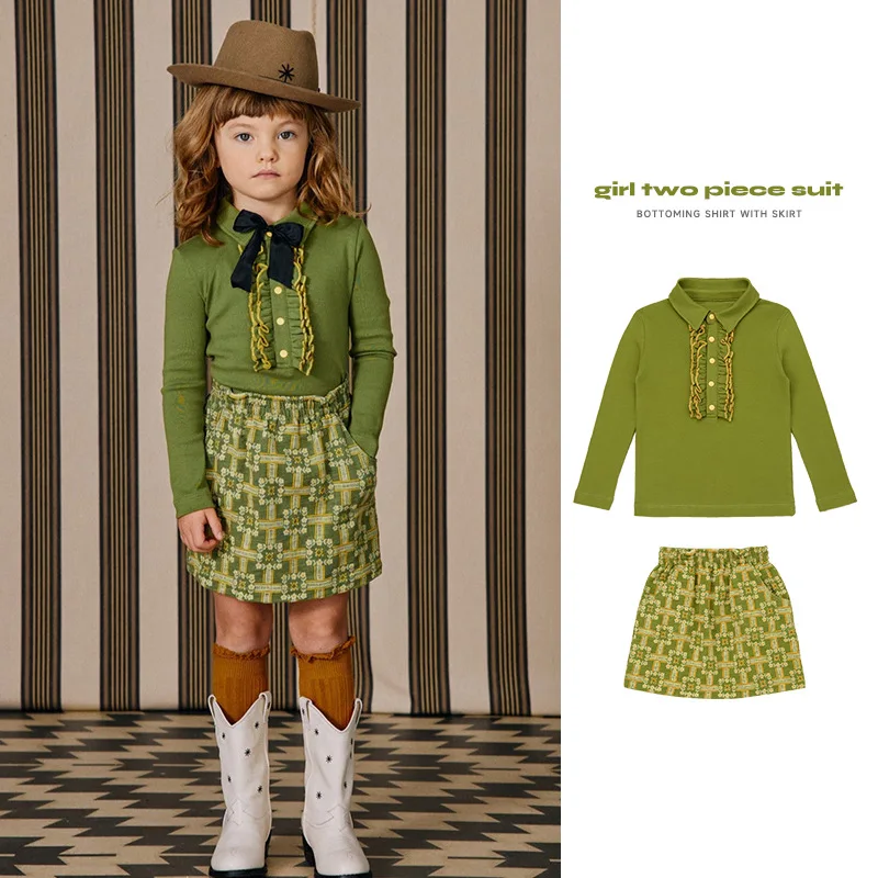 Children's Set 2022 Autumn Pastoral Style Kids' Girls' Fresh and Cute Tapered Collar Lace Undercoat Two Piece Set Misha Puff
Children's Set 2022 Autumn Pastoral Style Kids' Girls' Fresh and Cute Tapered Collar Lace Undercoat Two Piece Set Misha Puff