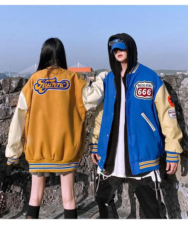 European and American retro letter embroidery jackets coat women Y2K high street hip-hop baseball uniform loose stitching jacket
European and American retro letter embroidery jackets coat women Y2K high street hip-hop baseball uniform loose stitching jacket
