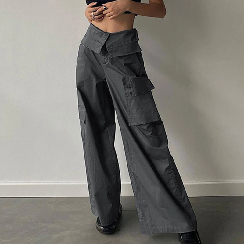 Chic Women High Waist Baggy Trousers Korean Vintage Pockets Cargo Pants Harajuku Folds Joggers Loose Sweatpants Retro Clothes
Chic Women High Waist Baggy Trousers Korean Vintage Pockets Cargo Pants Harajuku Folds Joggers Loose Sweatpants Retro Clothes