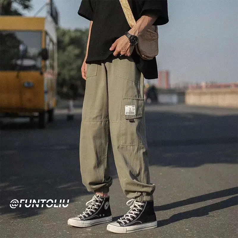 Streetwear Army Green High Waist Elastic Bottom Casual slacks Male Harem Pants For Men Big Pockets Solid Cargo Trousers
Streetwear Army Green High Waist Elastic Bottom Casual slacks Male Harem Pants For Men Big Pockets Solid Cargo Trousers