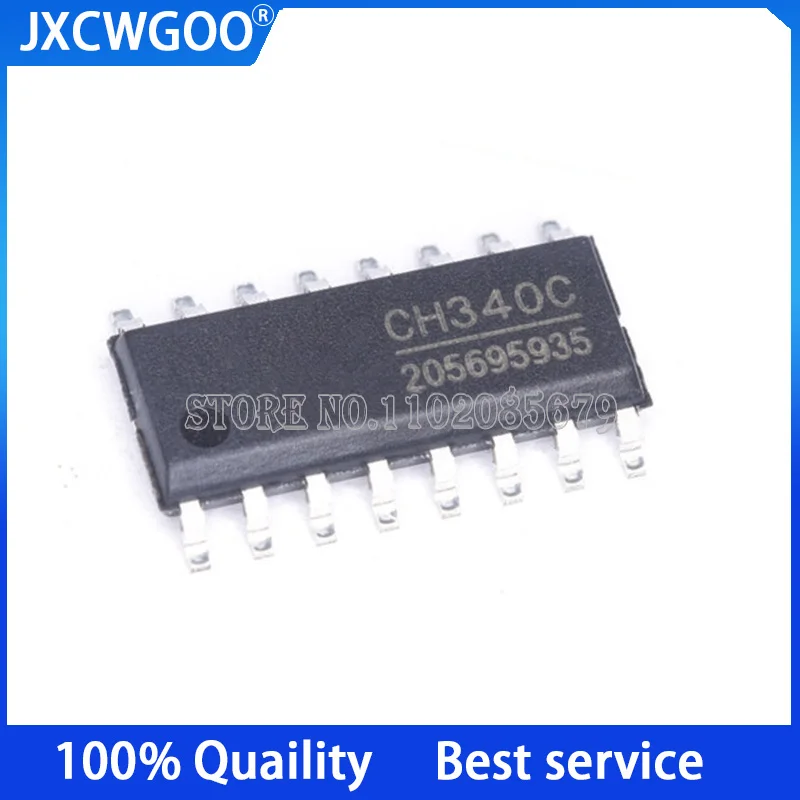 

10PCS CH340C CH340 SOP-16 USB to serial port IC electronic chip with built-in crystal oscillator Original