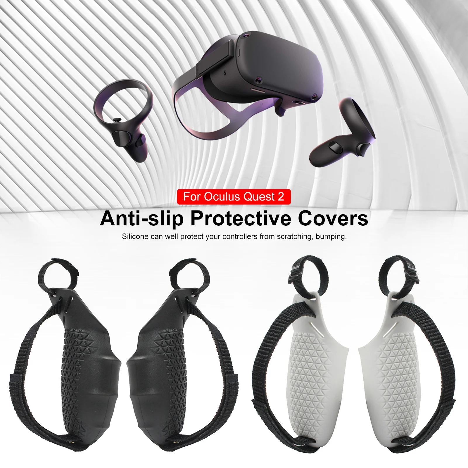 VR Accessories Silicone Cover For Oculus Quest 2 VR Touch Controller Protective Case With Knuckle Strap Handle Grip For Quest 2
VR Accessories Silicone Cover For Oculus Quest 2 VR Touch Controller Protective Case With Knuckle Strap Handle Grip For Quest 2