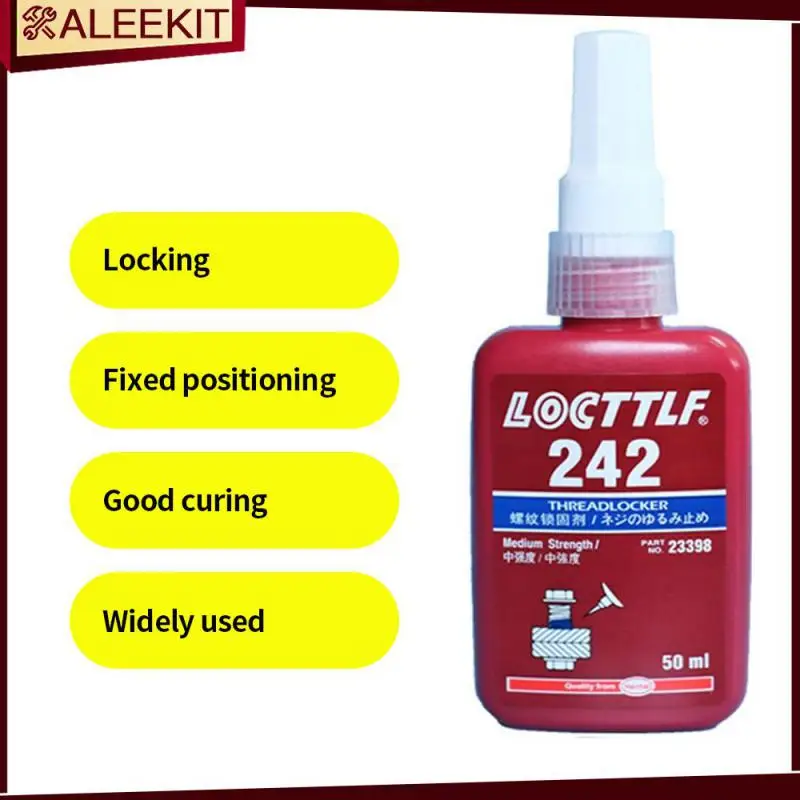 Anti-corrosion Thread Seal Lock Glue Anaerobic Adhesive 242 Threaded Nuts Metal Screw Glue Home Accessories Universal 50ml
Anti-corrosion Thread Seal Lock Glue Anaerobic Adhesive 242 Threaded Nuts Metal Screw Glue Home Accessories Universal 50ml