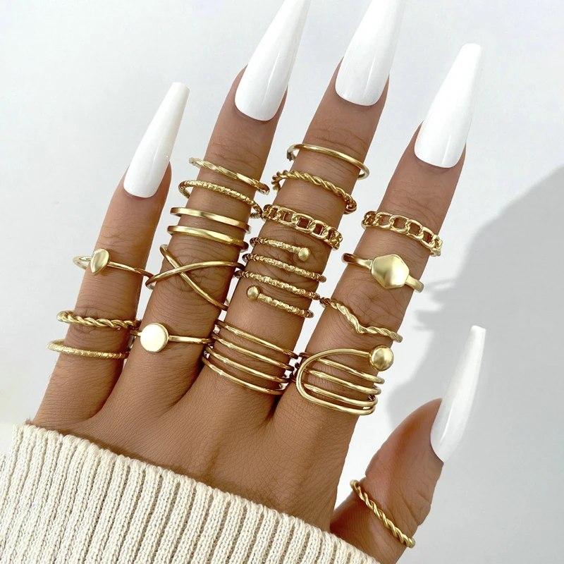 Metal Gold Color Rings Set Twist Hollow Rings for Women Pearl Vintage Butterfly Rings Geometric Trendy Jewelry Accessories
Metal Gold Color Rings Set Twist Hollow Rings for Women Pearl Vintage Butterfly Rings Geometric Trendy Jewelry Accessories