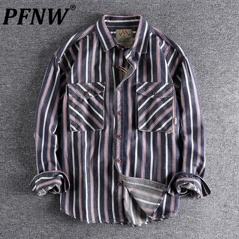 PFNW Spring Autumn New Men's Stripe Vintage Large Pocket Workwear High Street Shirts Casual Loose Chic Long Sleeve Coats 12A7785
PFNW Spring Autumn New Men's Stripe Vintage Large Pocket Workwear High Street Shirts Casual Loose Chic Long Sleeve Coats 12A7785