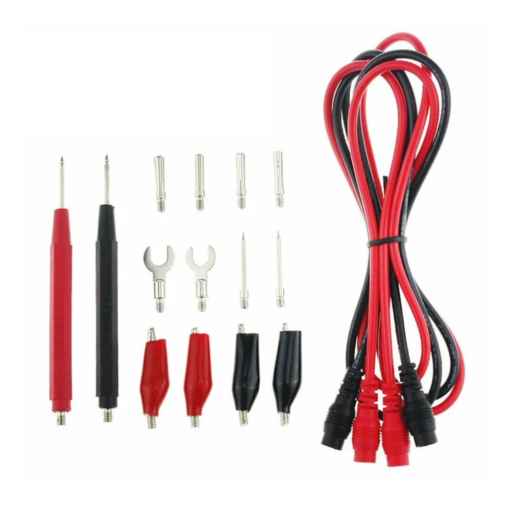 16pcs Universal Multimeter Test Leads Kit Probe Test Lead Needle Tip Tester Lead Probe 16 In 1 Multi-function 1000V Line
16pcs Universal Multimeter Test Leads Kit Probe Test Lead Needle Tip Tester Lead Probe 16 In 1 Multi-function 1000V Line