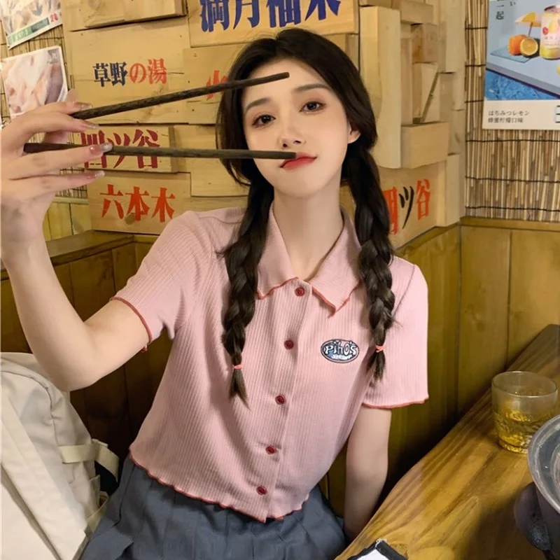 Embroidered Polo Collar Short-sleeved T-shirt Women's 2022 Summer New Small Fresh Sweet and Thin Short Fashion Korean Version
Embroidered Polo Collar Short-sleeved T-shirt Women's 2022 Summer New Small Fresh Sweet and Thin Short Fashion Korean Version