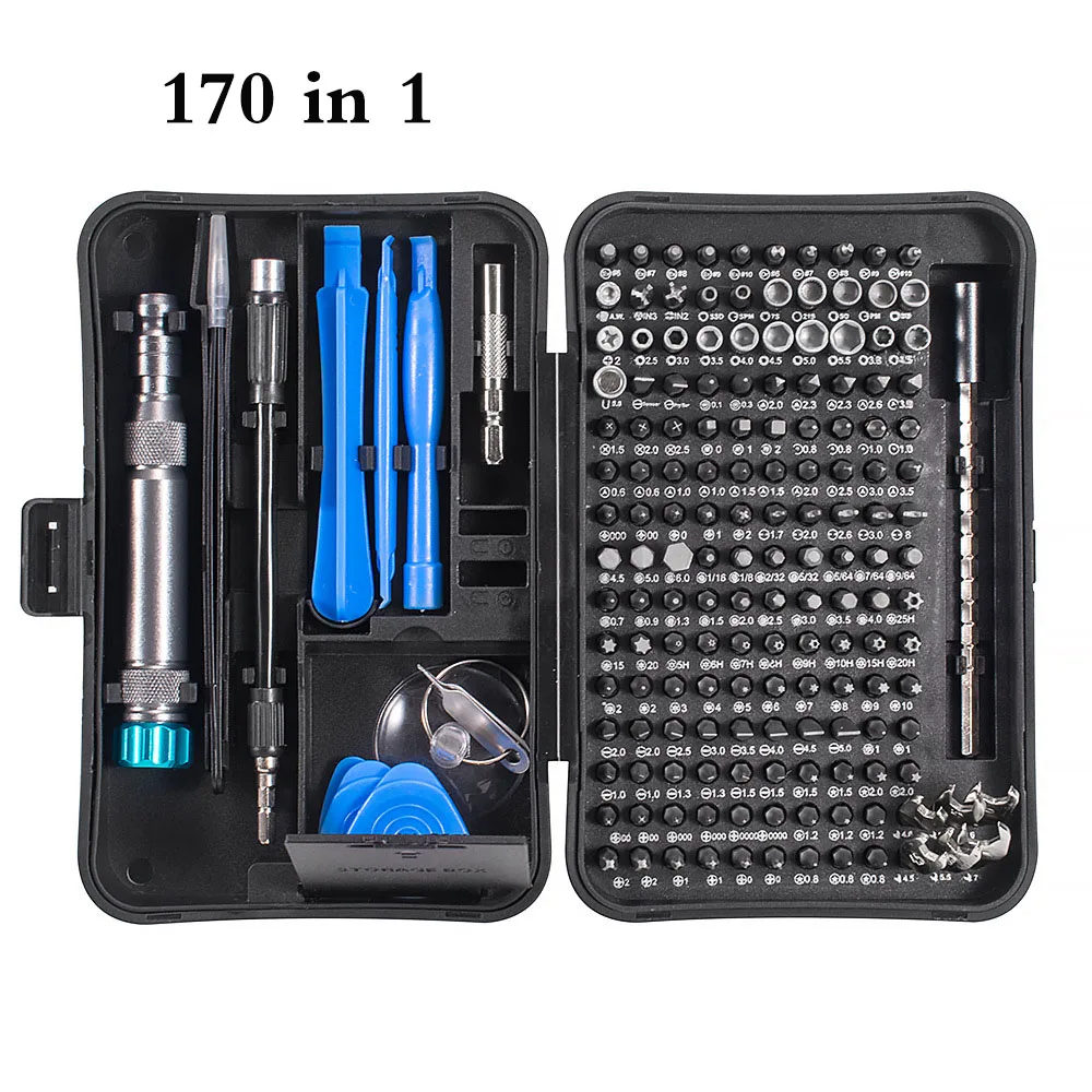 170 in 1 Professional Maintenance Precision Screwdriver for Phone Watch S2 Steel Aluminum Handle Precision Screwdriver Bit Set
170 in 1 Professional Maintenance Precision Screwdriver for Phone Watch S2 Steel Aluminum Handle Precision Screwdriver Bit Set