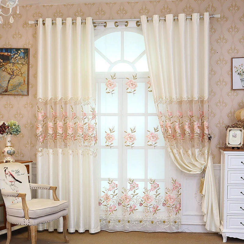European Style Beige Elegant Embroidered Hollow Curtains For Living Room High Grade American Jacquard Curtains For Bedroom
European Style Beige Elegant Embroidered Hollow Curtains For Living Room High Grade American Jacquard Curtains For Bedroom