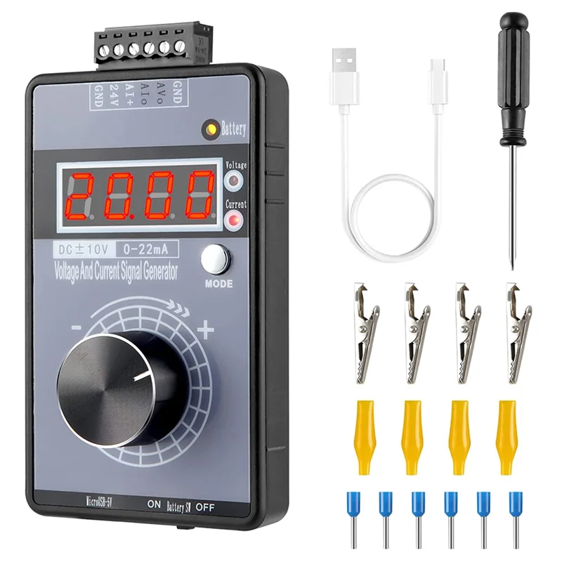 0/4-20MA DC 0-10V Signal Generator,Analog Generator with 4-Digit LCD Display,Accuracy 0.01,for PLC/Panel Testing
0/4-20MA DC 0-10V Signal Generator,Analog Generator with 4-Digit LCD Display,Accuracy 0.01,for PLC/Panel Testing