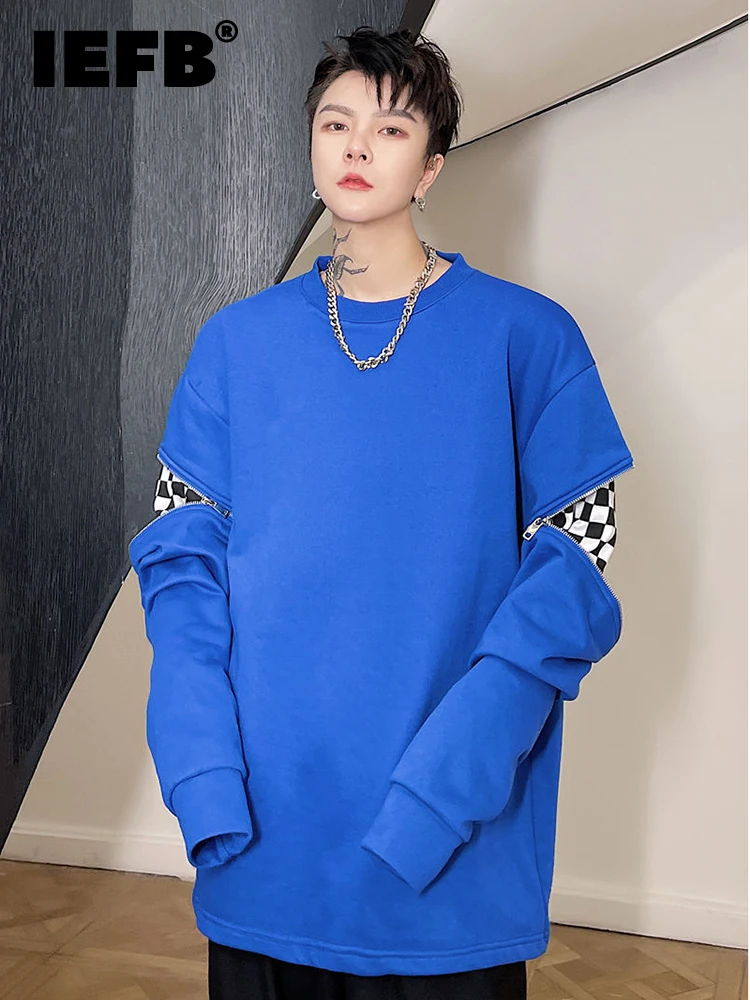 IEFB Men Detachable Patchwork Long Sleeve Men's Sweatshirt 2022 New Fashionable Zipper Decoration O-neck Pullover Tops 9A1209
IEFB Men Detachable Patchwork Long Sleeve Men's Sweatshirt 2022 New Fashionable Zipper Decoration O-neck Pullover Tops 9A1209