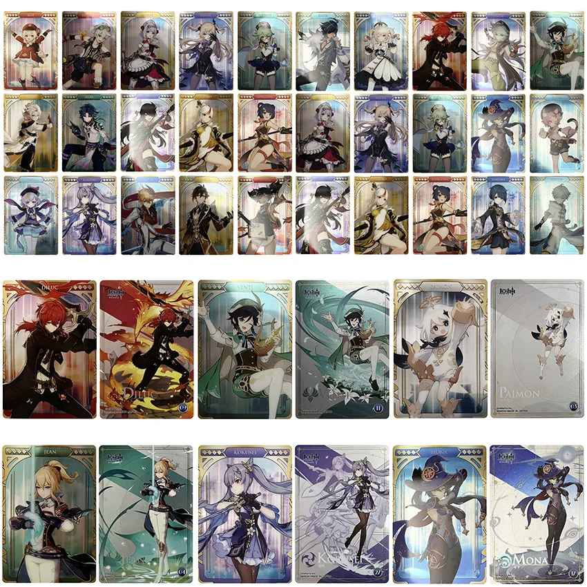 Anime Game Cards Toys Genshin Impact Paimon Keqing Barbara Klee Kokucei Venti Diluc Collection Anime Game Card Gift
Anime Game Cards Toys Genshin Impact Paimon Keqing Barbara Klee Kokucei Venti Diluc Collection Anime Game Card Gift