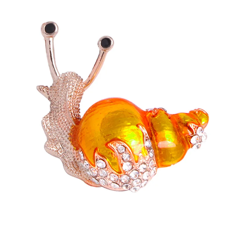 

Korean Cute Snail Brooches for Women Girls Drip Oil Enamel Color Brooch Pin Alloy Rhinestone Badge Jewelry Gift Factory