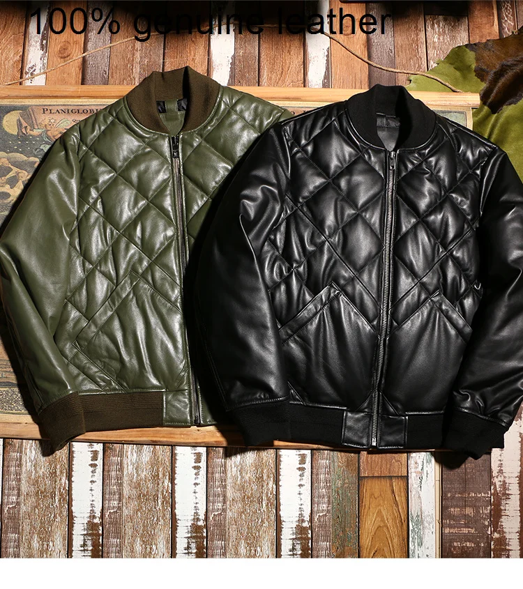 sheepskin High quality Winter warm luxury jacket.Classic casual Men white duck down coat.Euro size Plaid genuine leather 
sheepskin High quality Winter warm luxury jacket.Classic casual Men white duck down coat.Euro size Plaid genuine leather