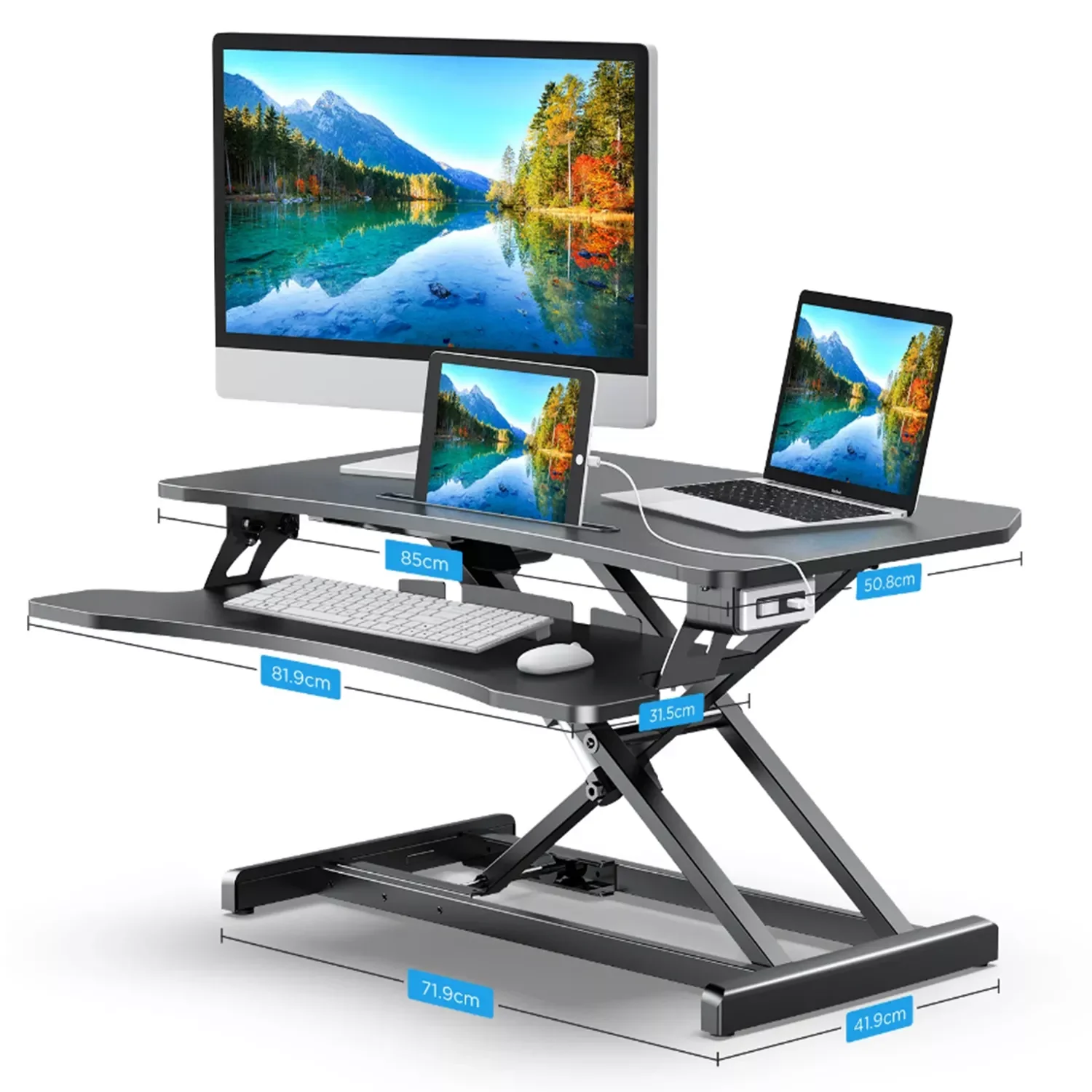 ABOX Standing Desk Sit/Stand Desk Converter, Height Adjustable with Deep Keyboard Tray Sit to Stand Desk for Laptop
ABOX Standing Desk Sit/Stand Desk Converter, Height Adjustable with Deep Keyboard Tray Sit to Stand Desk for Laptop