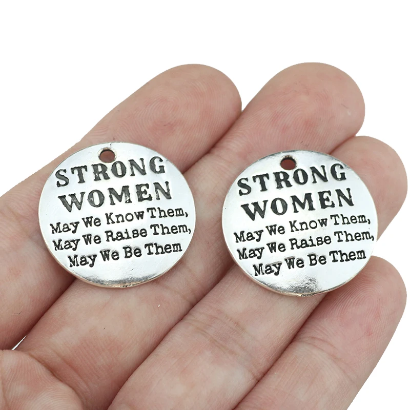10 Pieces/Lot 25mm Antique Silver plated Letter Engraved Strong Women Words Saying Charms For Jewelry Making
10 Pieces/Lot 25mm Antique Silver plated Letter Engraved Strong Women Words Saying Charms For Jewelry Making