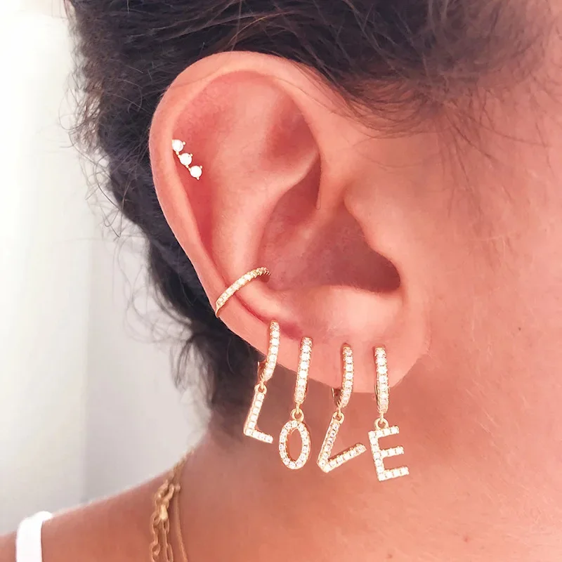 Fashion Zircon Letters A-Z Gold Color Hoop Earrings for Women Luxury Initials Dangle Drop Earring Party Jewelry Accessory Aretes
Fashion Zircon Letters A-Z Gold Color Hoop Earrings for Women Luxury Initials Dangle Drop Earring Party Jewelry Accessory Aretes