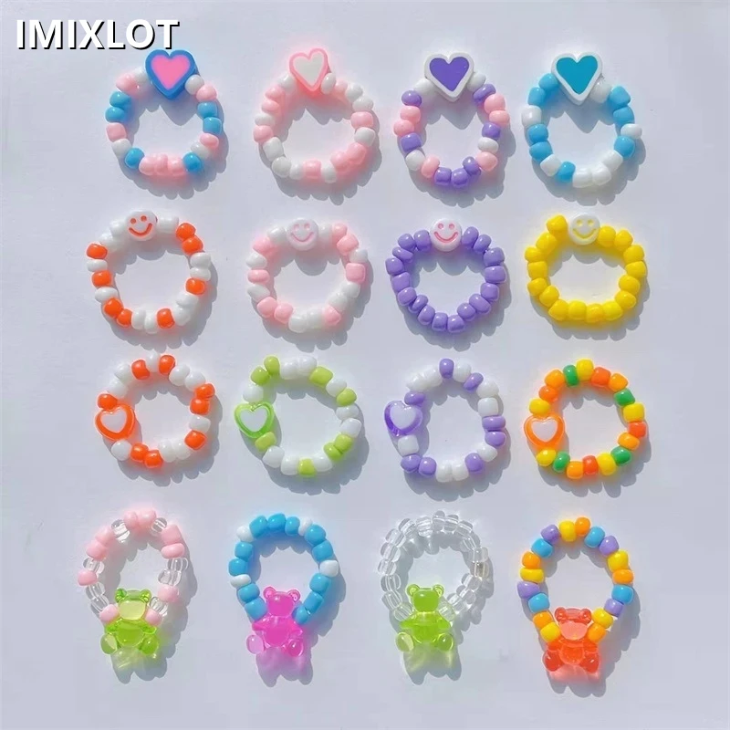 Kpop Handmade Colourful Heart Smiley Cute Resin Acrylic Round Beaded Rings For Women Egirl Bff Vintage Y2k Aesthetic Jewelry
Kpop Handmade Colourful Heart Smiley Cute Resin Acrylic Round Beaded Rings For Women Egirl Bff Vintage Y2k Aesthetic Jewelry