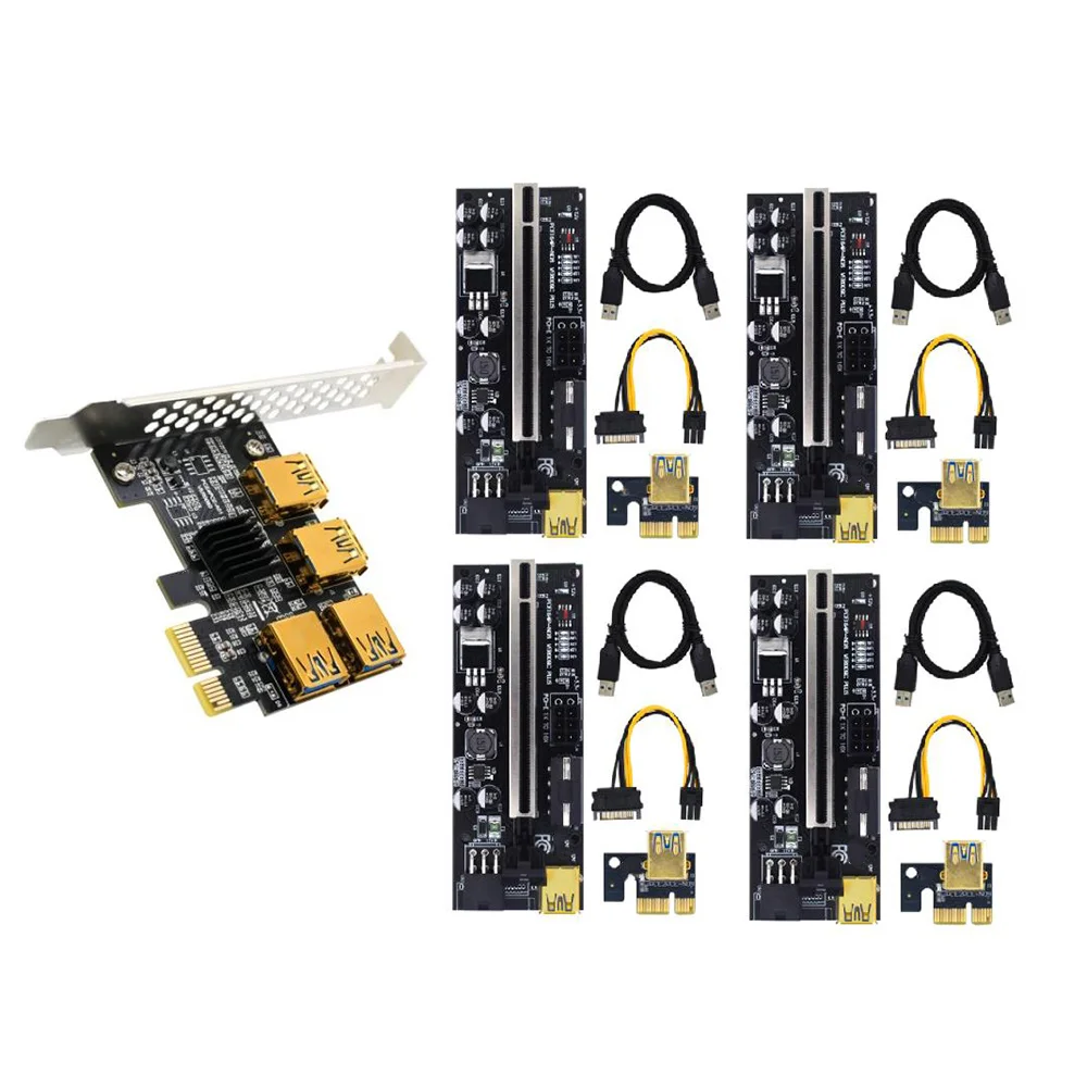PCIE PCI-E PCI Express Riser Card 1X to 16X 1 to 4 USB 3.0 Slot Multiplier Adapter for Bitcoin Mining 009C Plus,Black
PCIE PCI-E PCI Express Riser Card 1X to 16X 1 to 4 USB 3.0 Slot Multiplier Adapter for Bitcoin Mining 009C Plus,Black