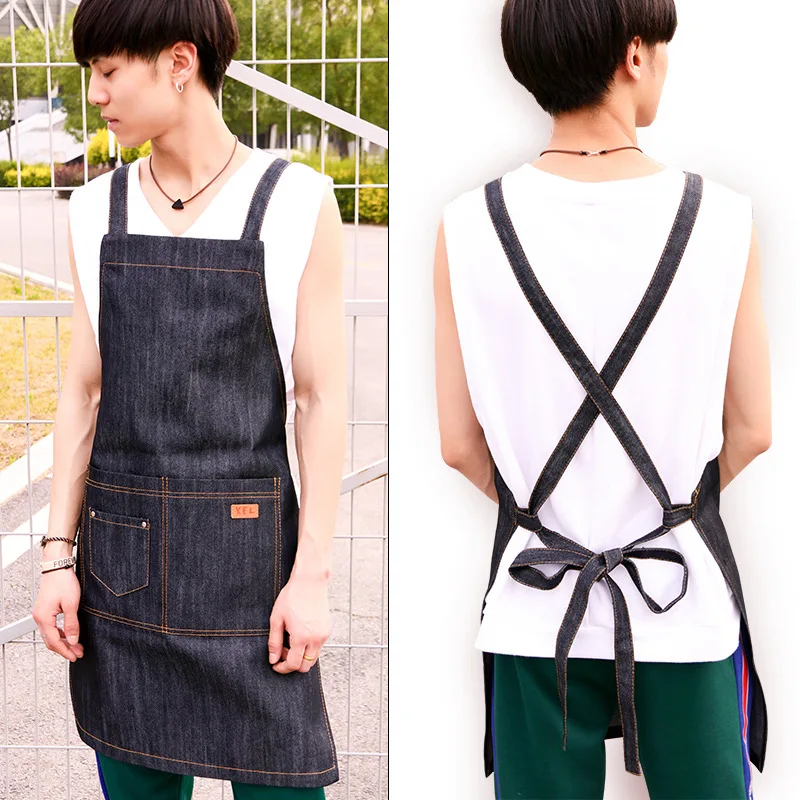 Denim apron home kitchen cafe restaurant waiter hairdressing nail painting studio men and women work clothes
Denim apron home kitchen cafe restaurant waiter hairdressing nail painting studio men and women work clothes