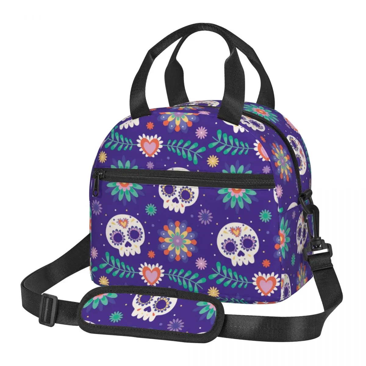 Thermal Insulated Bag Lunch Box Dia De Muertos Skull And Flowers Lunch Bag Fridge Bag Cooler Handbag Food Bag for Work
Thermal Insulated Bag Lunch Box Dia De Muertos Skull And Flowers Lunch Bag Fridge Bag Cooler Handbag Food Bag for Work